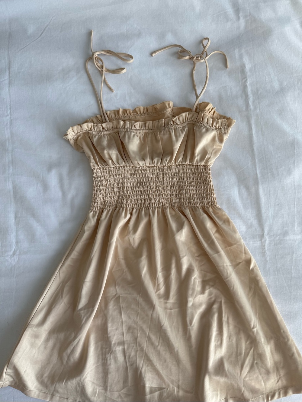 437 Paloma Babydoll Dress in champagne - Picture 6 of 7